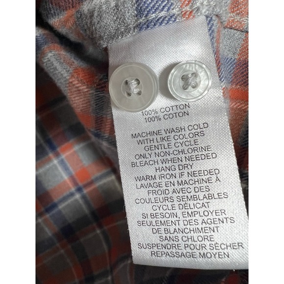 UNTUCKit Long Sleeve Plaid Flannel Button Up Shirt Size 3XL gray‎ Orange Blue - Picture 5 of 6